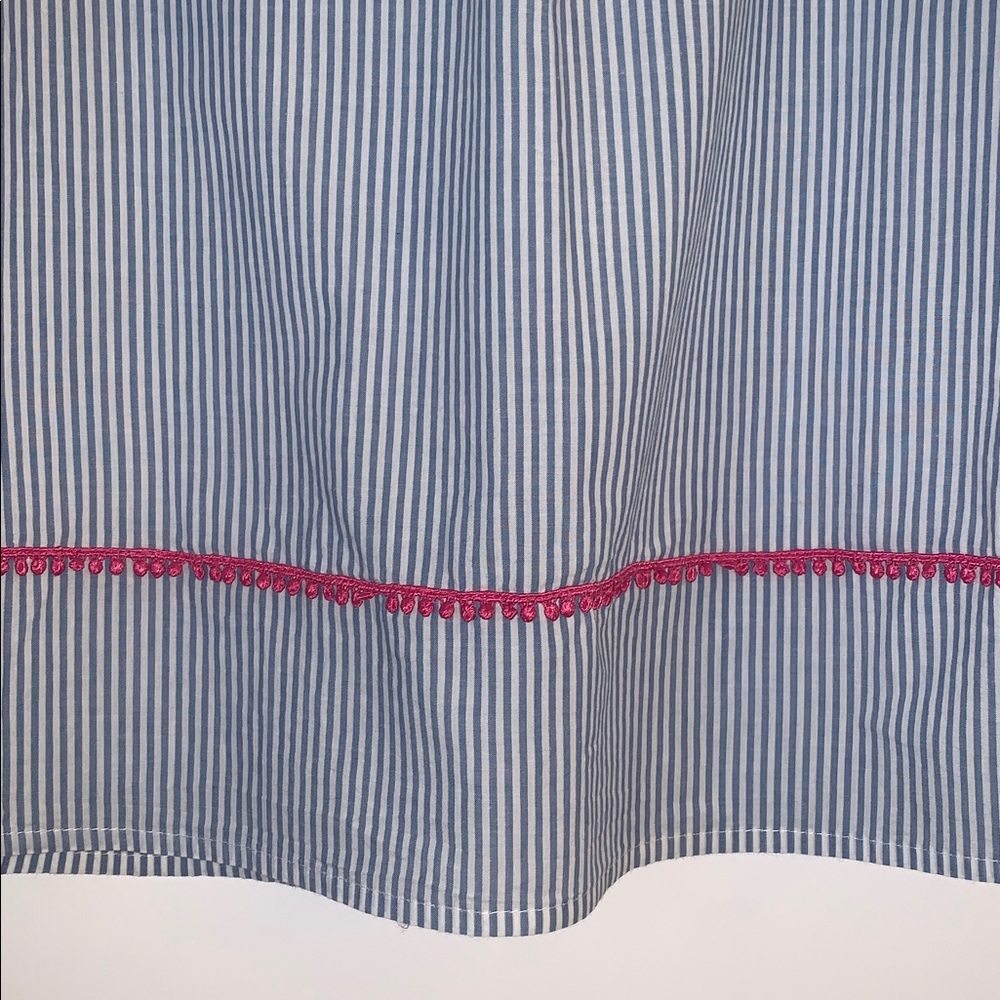 Mini Boden Girls' Striped Floral Embroidered Kaftan in Blue MIx EUC Tunic/Dress - Picture 7 of 16
